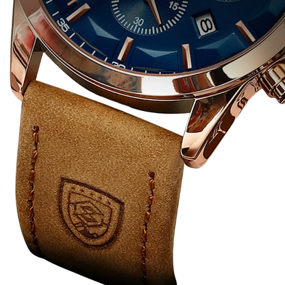 Waterproof & Leather Strap Luxury Men's Chronograph Watch