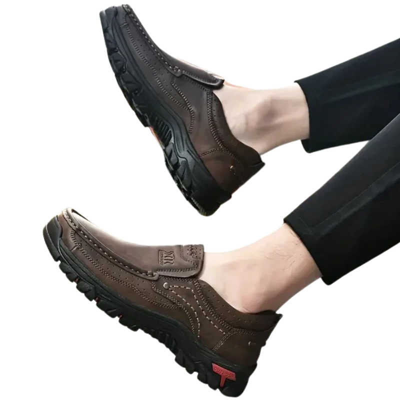 Casual Non-Slip Handmade Leather Slip-On Loafers Shoes for Men