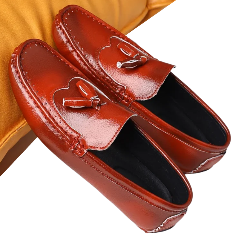 Breathable Slip-On Men’s Luxury Tassel Leather Loafers