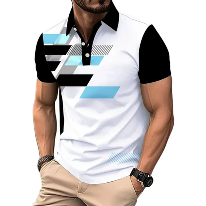 Solid Color Short Sleeve Men’s Summer Casual Polo Shirt