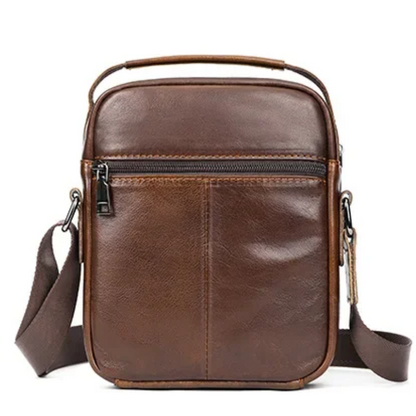 Large Capacity Crossbody Men's Casual Cow Leather Shoulder Bag