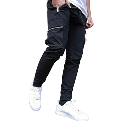Slim Fit, All-Season Men's Mid-Waist Casual Sport Trousers