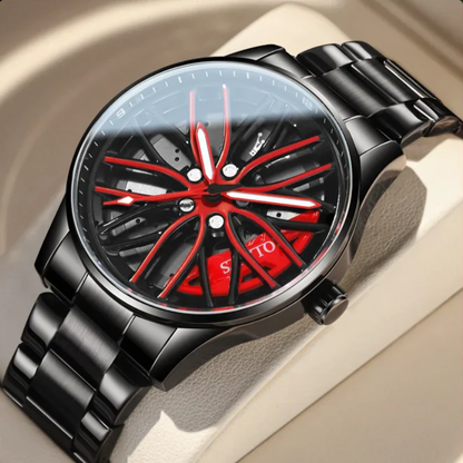 Waterproof Sport Rim Quartz OLEVS Luxury Wheel Watch for Men