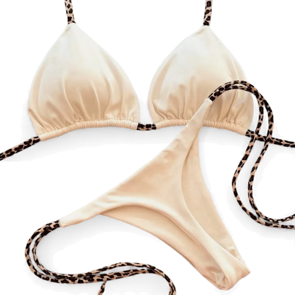 Leopard Print Thong Bikini Set – Bold Women’s Beach Swimwear