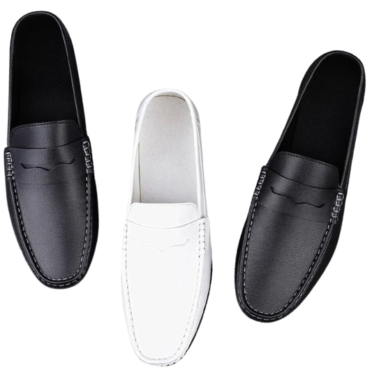 Trendy Casual Flat Men’s Summer Leather Driving Loafers
