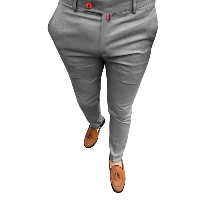Men's High Waist Slim Fit Casual Business Pants