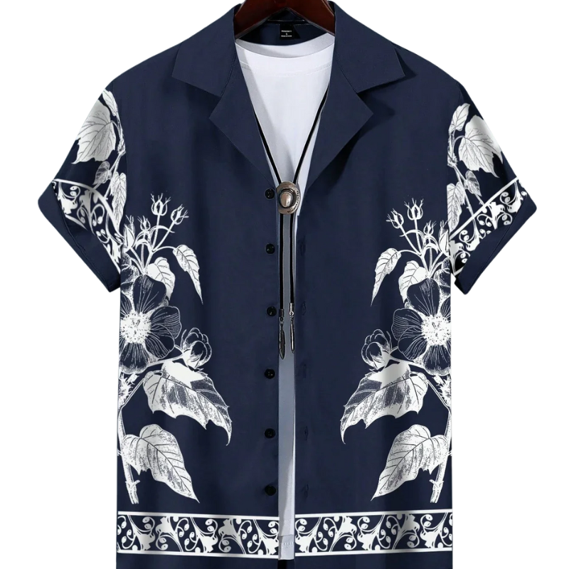 Men’s Casual Hawaiian Printed Short Sleeve Vacation Shirt