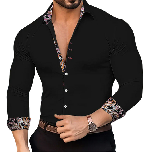 Modern Streetwear Designer Men’s Long Sleeve Shirt