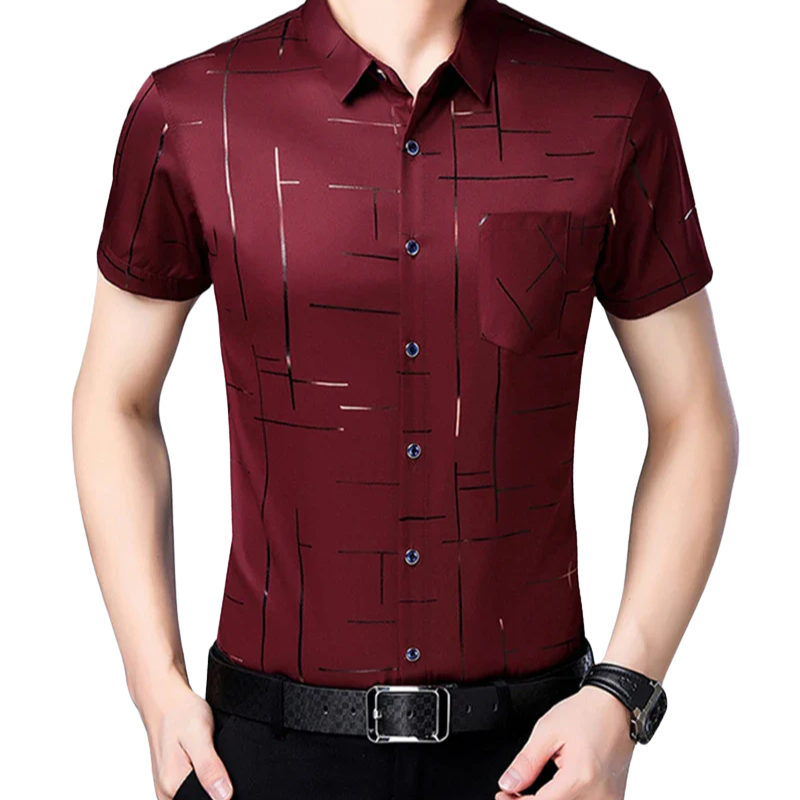 Casual Business Style Men’s Fashion Cotton Short Sleeve Shirt