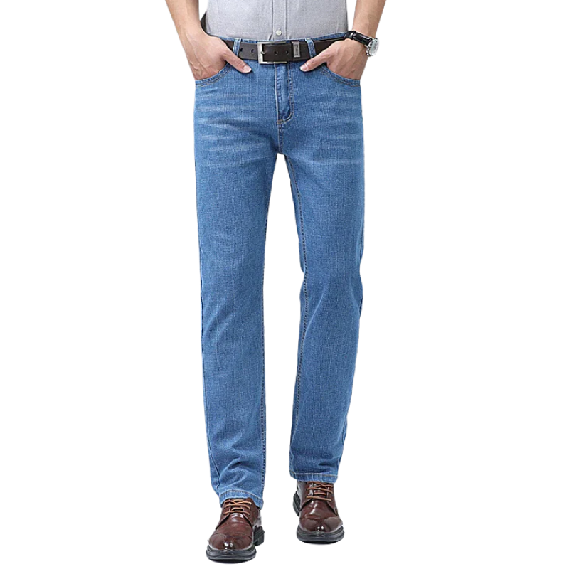 Comfort Fit Business Jeans Men’s Stretch Straight-Leg Denim