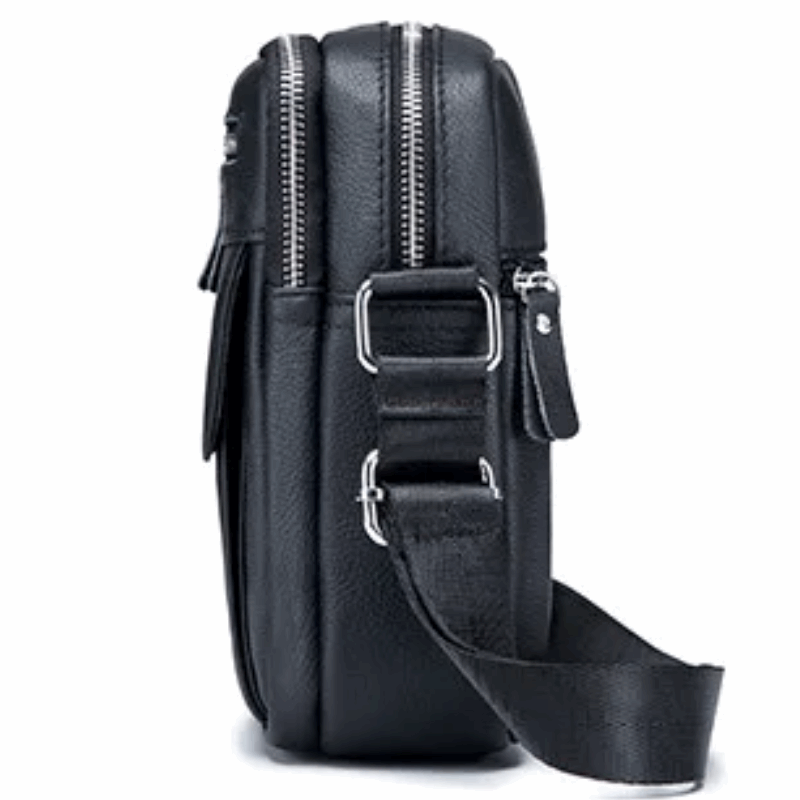 Genuine Leather Men's Shoulder Crossbody Bag Cowhide Casual Korean Style Student Handbag Small Commuter Messenger Bag