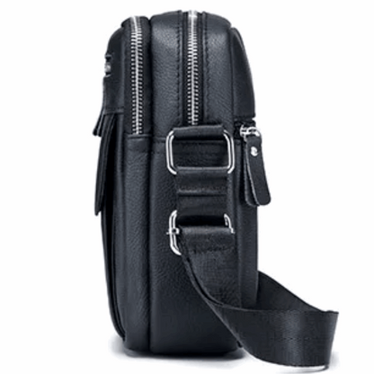 Genuine Leather Men's Shoulder Crossbody Bag Cowhide Casual Korean Style Student Handbag Small Commuter Messenger Bag