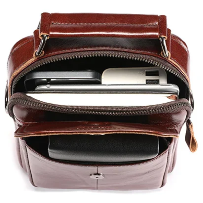 Retro Cowhide Men's Leather Crossbody Bag