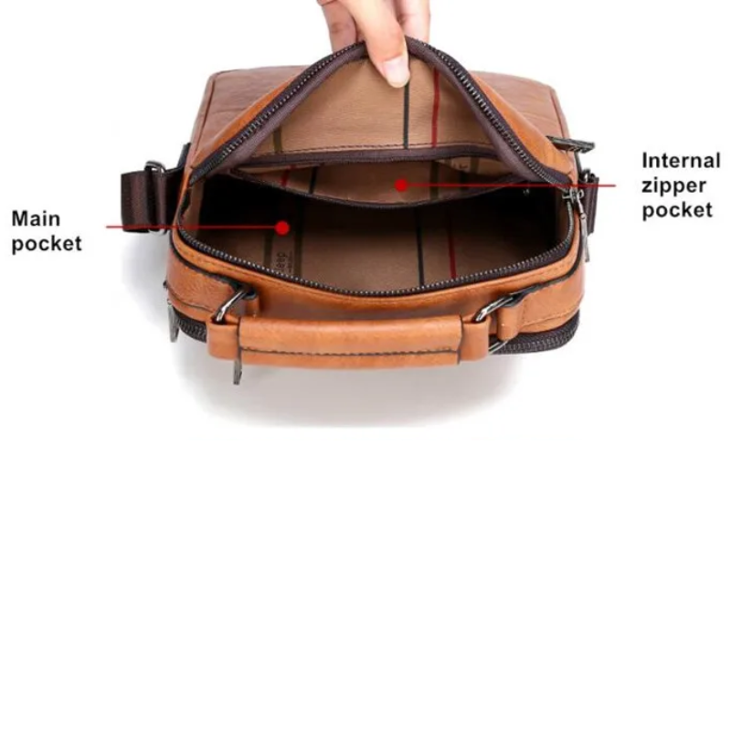Stylish, Durable & Crossbody Men's Split Leather Messenger Bag