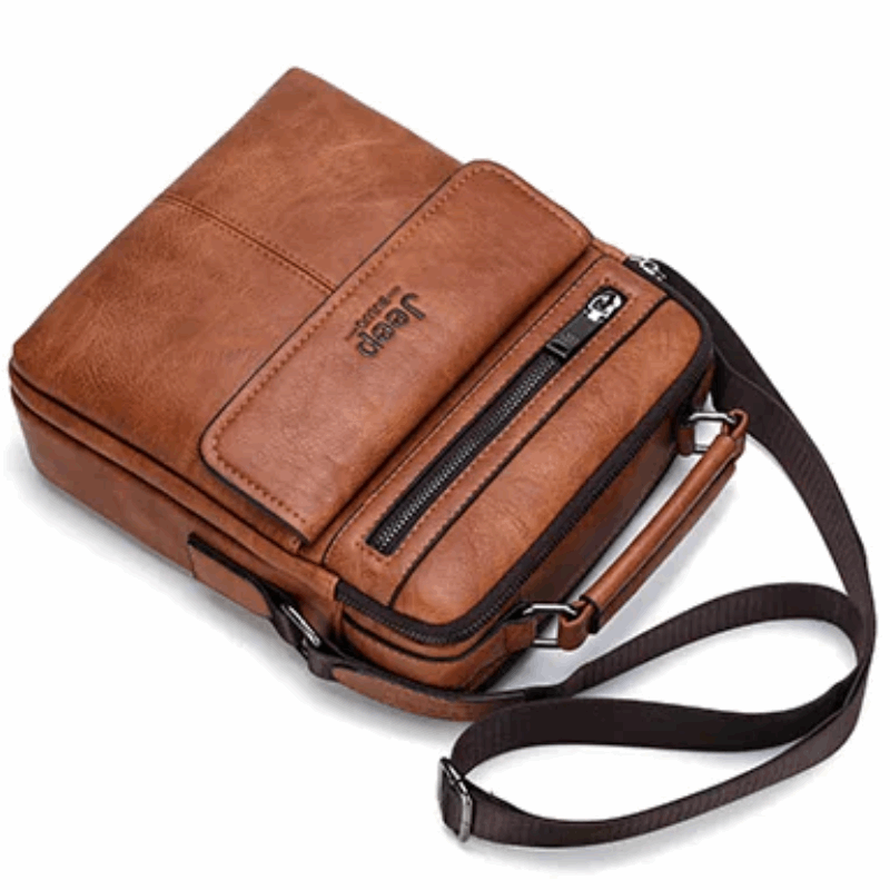 Stylish, Durable & Crossbody Men's Split Leather Messenger Bag