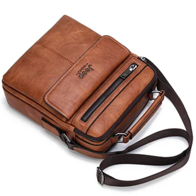 Stylish, Durable & Crossbody Men's Split Leather Messenger Bag
