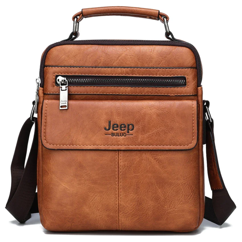 Stylish, Durable & Crossbody Men's Split Leather Messenger Bag