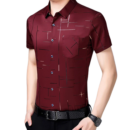 Casual Business Style Men’s Fashion Cotton Short Sleeve Shirt