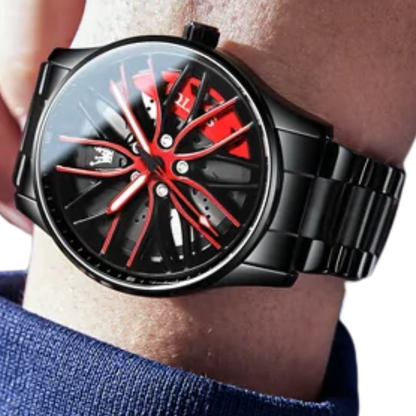 Waterproof Sport Rim Quartz OLEVS Luxury Wheel Watch for Men