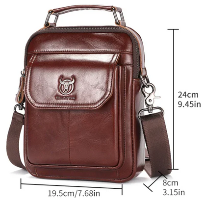 Retro Cowhide Men's Leather Crossbody Bag