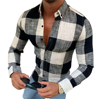Designer Outdoor Fashion Men’s Striped Long Sleeve Street Shirt