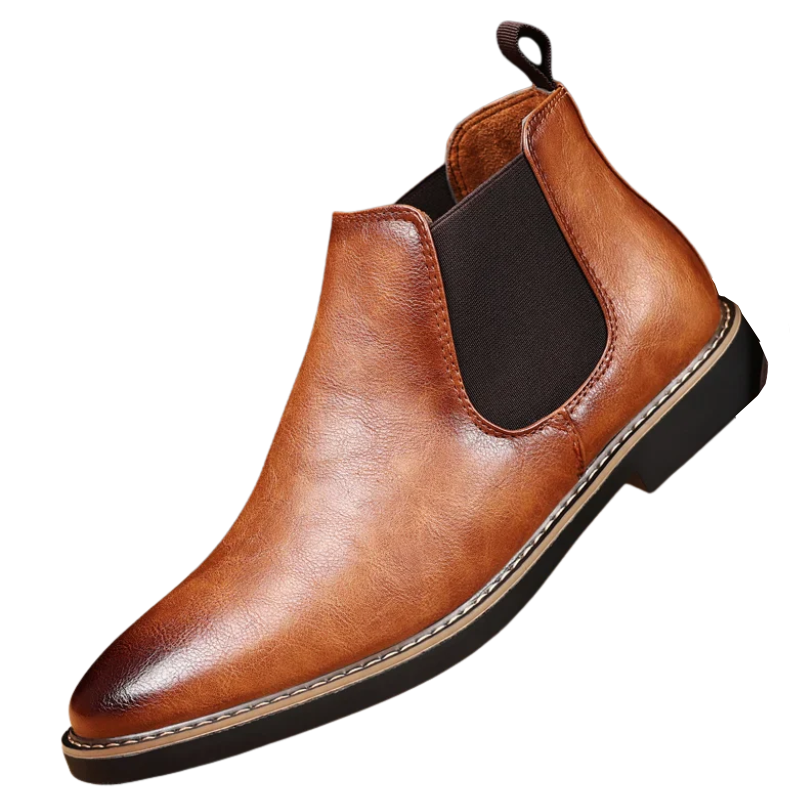 Retro Chelsea PU Leather Ankle Boots for Men