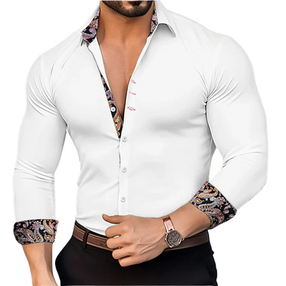 Modern Streetwear Designer Men’s Long Sleeve Shirt