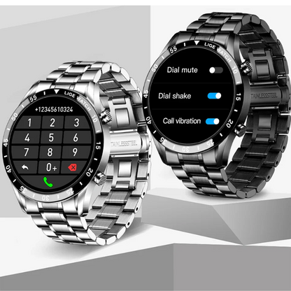 LIGE Men’s Steel Smartwatch Full Touch Bluetooth Call Waterproof
