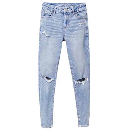 Low-Waist Slim-Fit Distressed Jeans for a Sleek Look