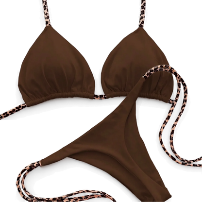 Leopard Print Thong Bikini Set – Bold Women’s Beach Swimwear
