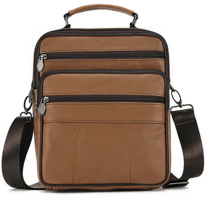Sling Satchel Men's Genuine Leather Crossbody Bag for iPad,