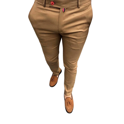 Men's High Waist Slim Fit Casual Business Pants