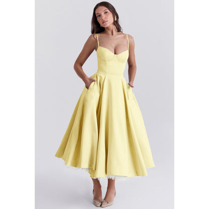 French Style Mesh Princess Dress with Flared Hem