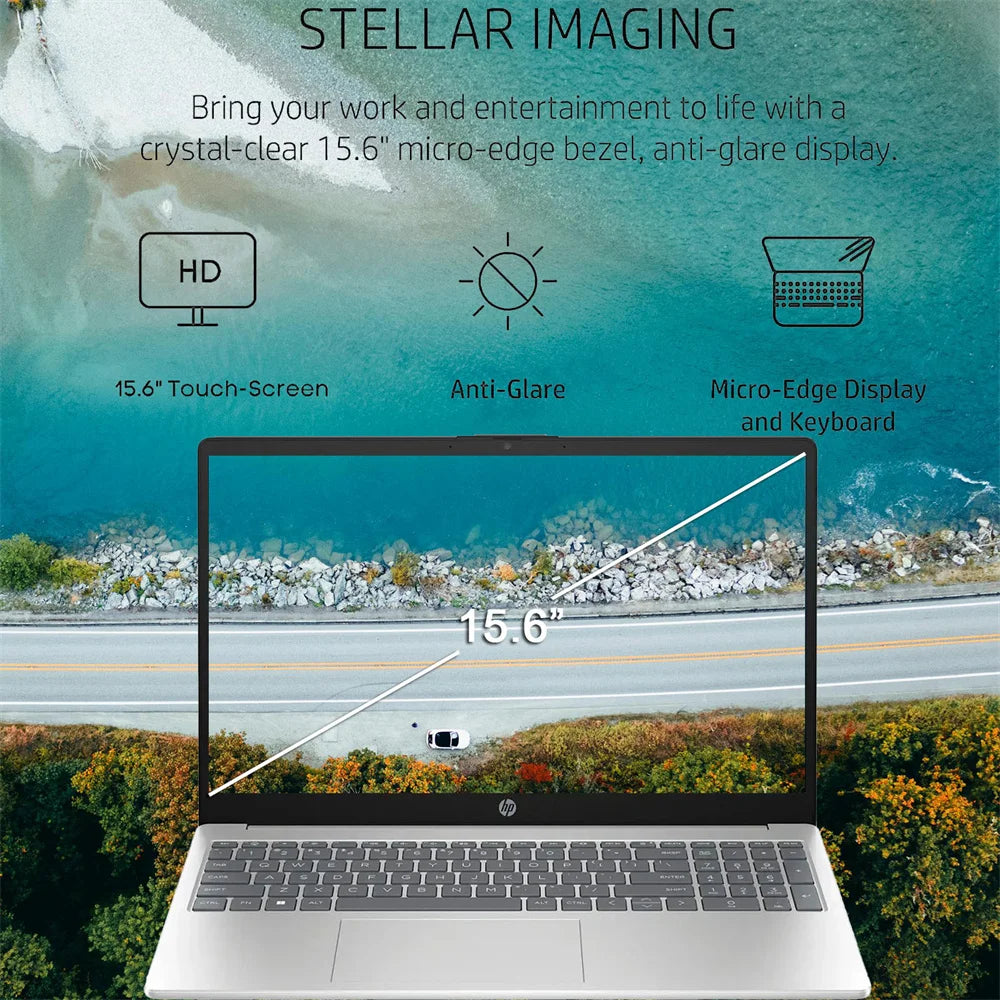 HP 15.6" Touch Laptop, i3-1215U, 64GB RAM, 2TB SSD, Silver