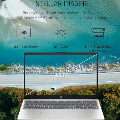HP 15.6" Touch Laptop, i3-1215U, 64GB RAM, 2TB SSD, Silver