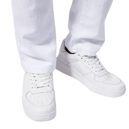 Casual Straight Fit Streetwear Men’s White Stretch Slim Jeans