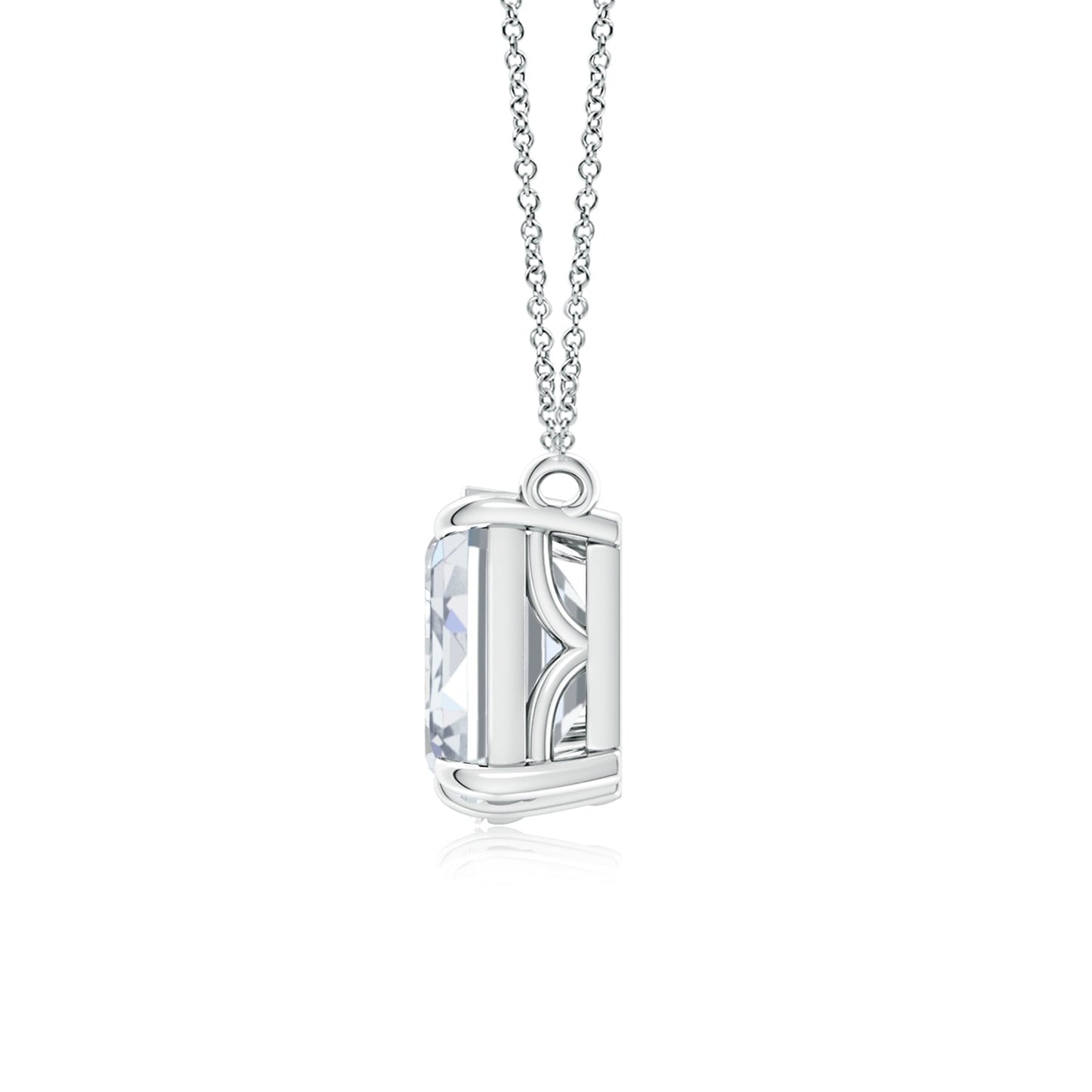 AGI Certified Lab-Grown Emerald-Cut & Pear Diamond Two-Stone Pendant in 14K White Gold – Choice of 1ctw or 2ctw