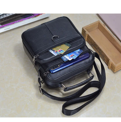 Genuine  Leather Messenger Bag for Business & iPad Tote