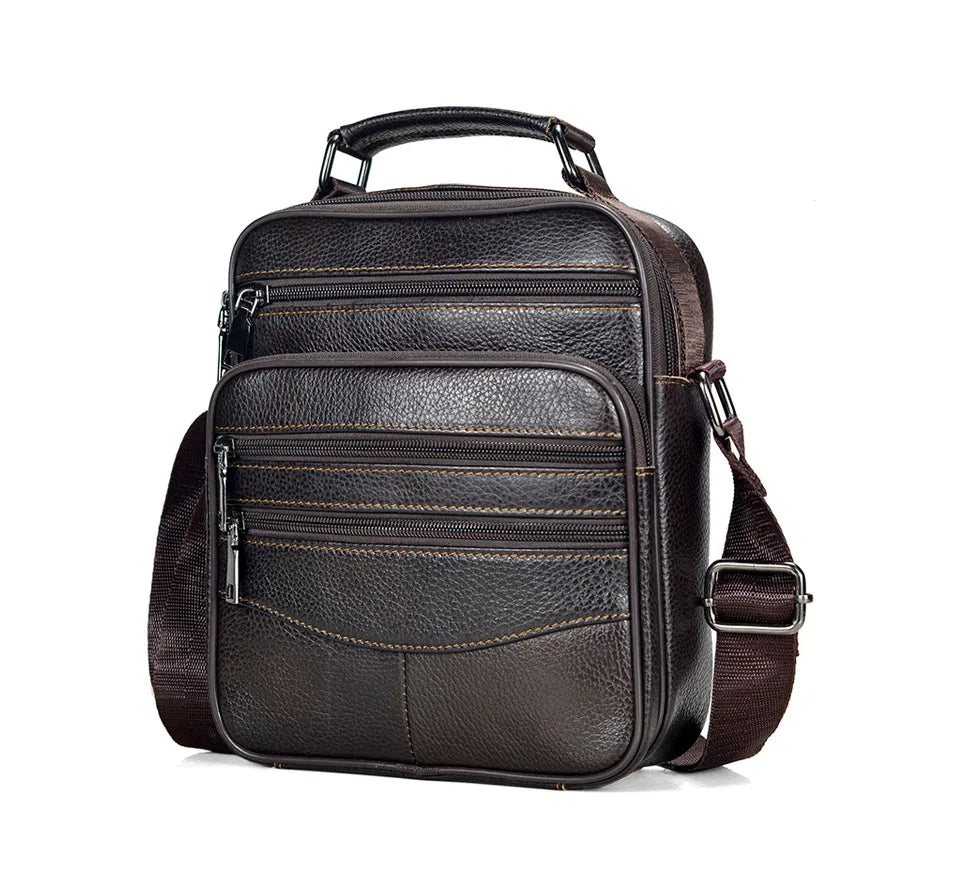 Genuine  Leather Messenger Bag for Business & iPad Tote