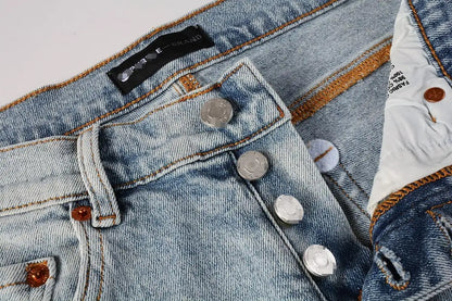 New Men's Water-Washed & Stylish Ripped Stretch Jeans