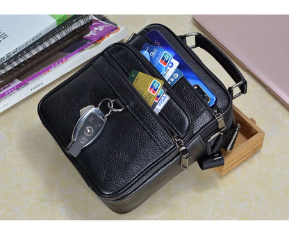 Genuine  Leather Messenger Bag for Business & iPad Tote