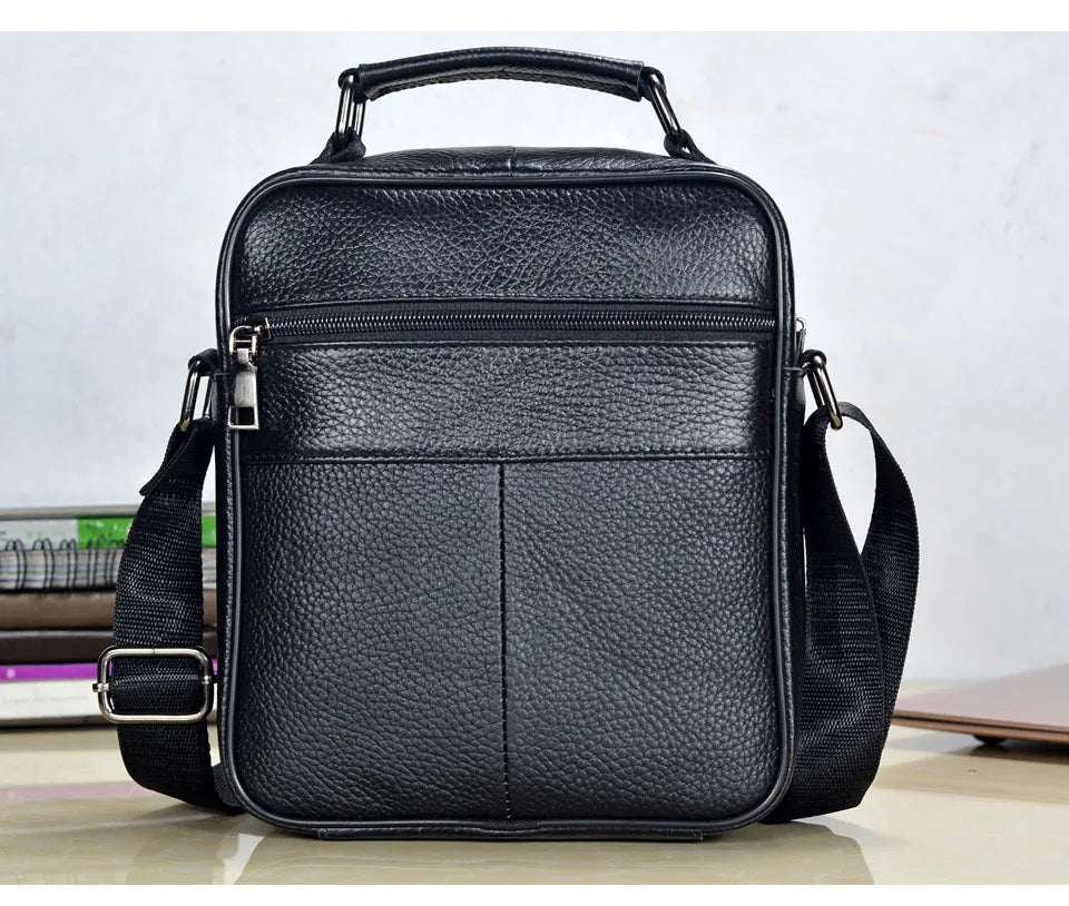 Genuine  Leather Messenger Bag for Business & iPad Tote