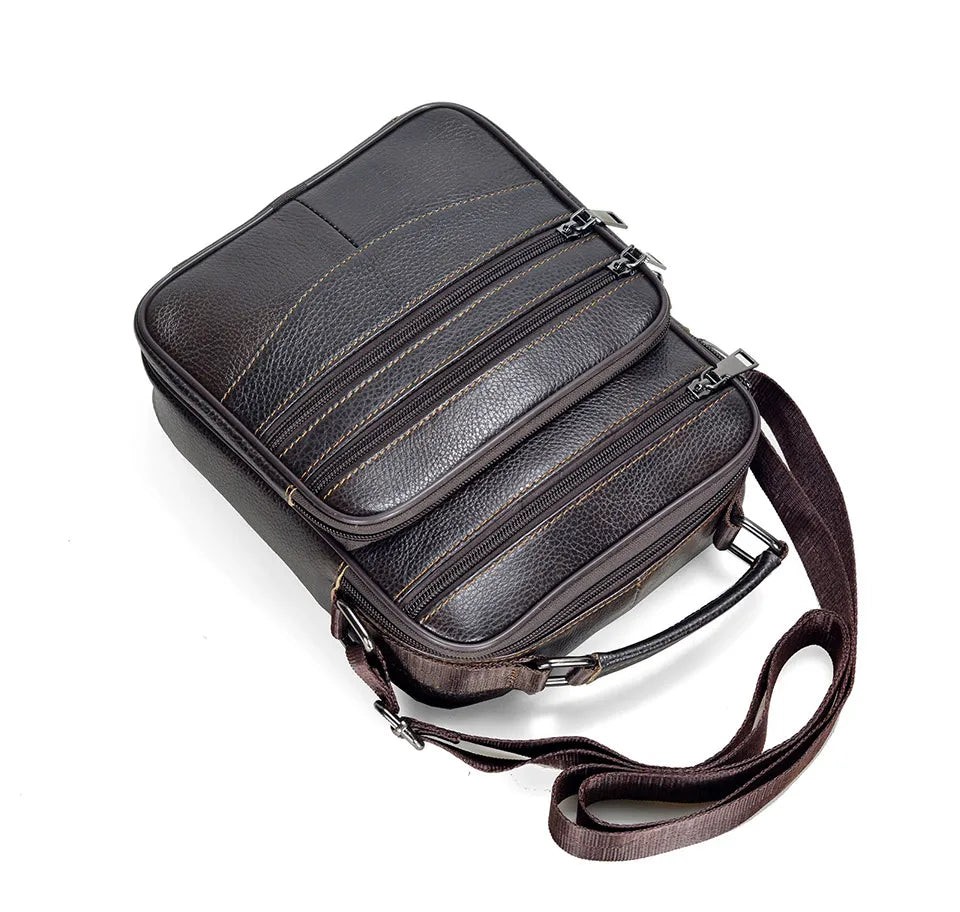 Genuine  Leather Messenger Bag for Business & iPad Tote