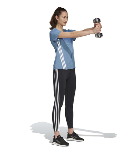 adidas Women's Trainicons 3-Stripes Tee - Altered Blue / White