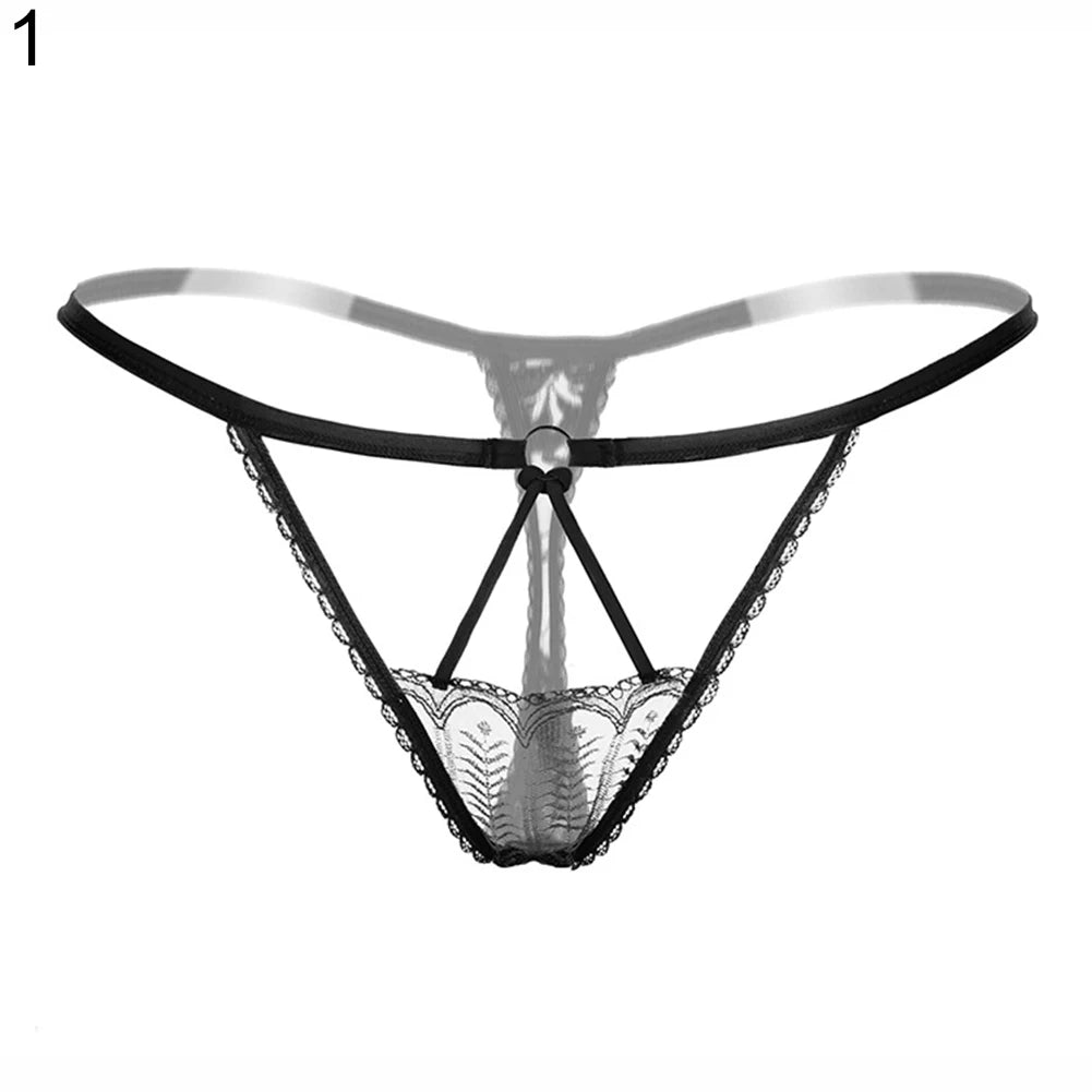 Ivory Bloom Strappy Lace Thong for Women