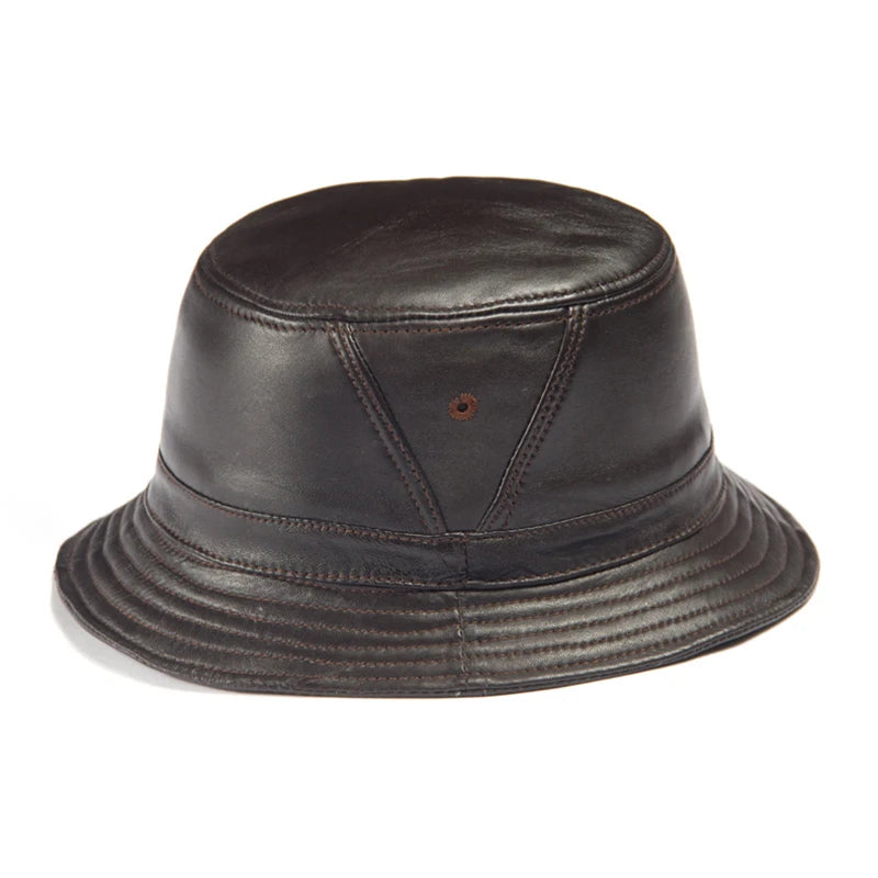 Classic Genuine Leather Bucket Hat