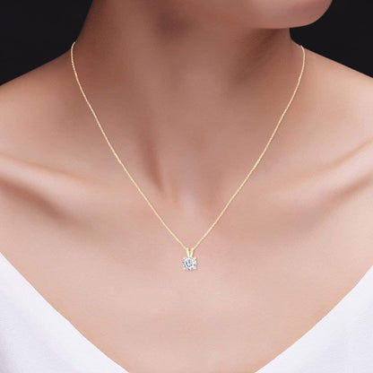 1.00 CTW Lab-Grown Round Diamond Solitaire Pendant in Solid 14K Gold – F Color, VS Clarity, AGI Certified