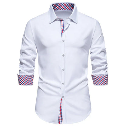 Classic Business  Buckle Soft Long Shirt for Men