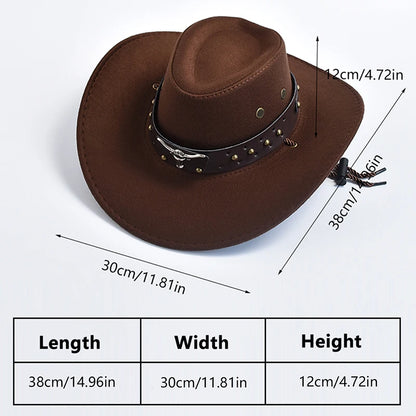 Vintage Artificial Suede Western Cowboy Jazz Hat