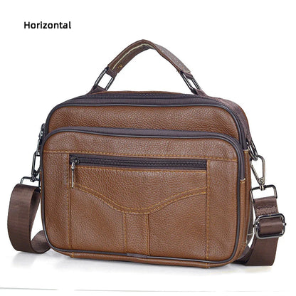Genuine  Leather Messenger Bag for Business & iPad Tote